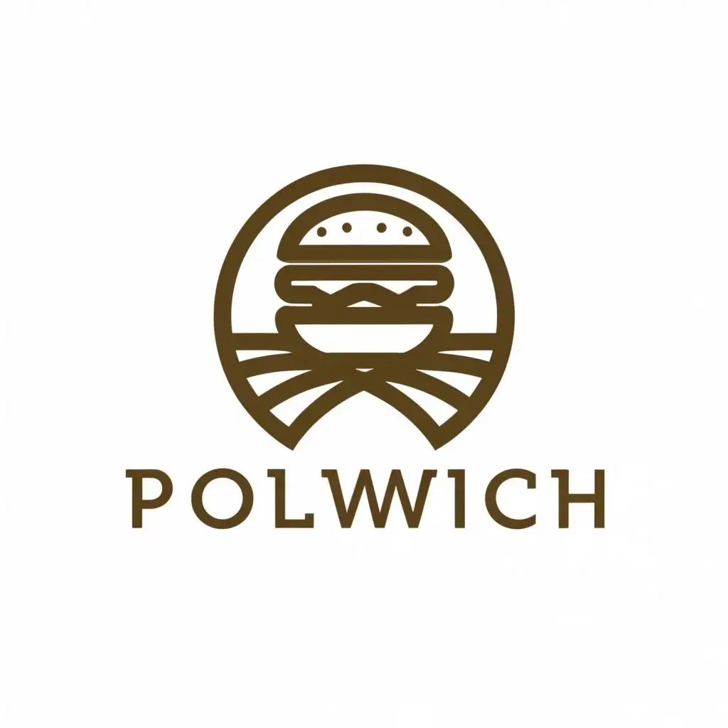 a logo design,with the text "Polwich", main symbol:Bridge/burger ,Minimalistic,be used in Restaurant industry,clear background