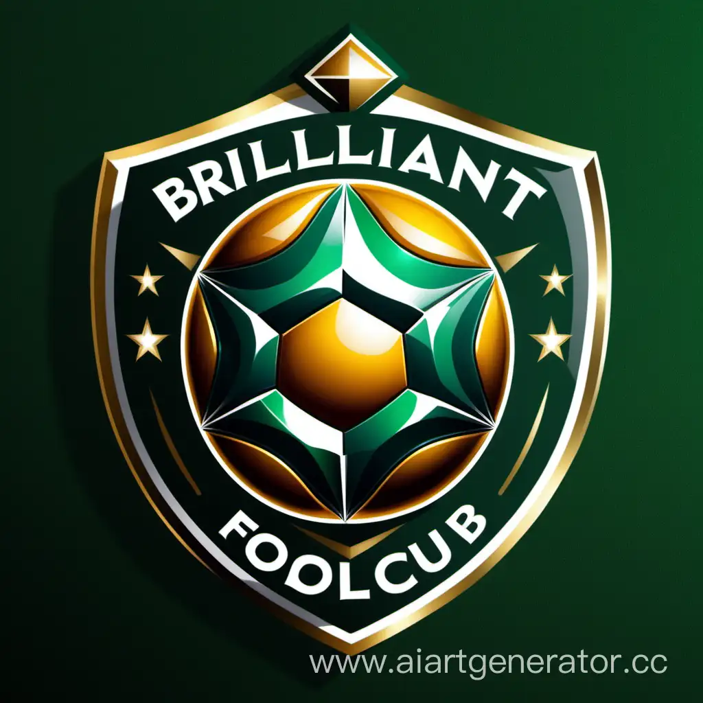 логотип футбольного клуба "бриллиант", где мяч бриллиантовый