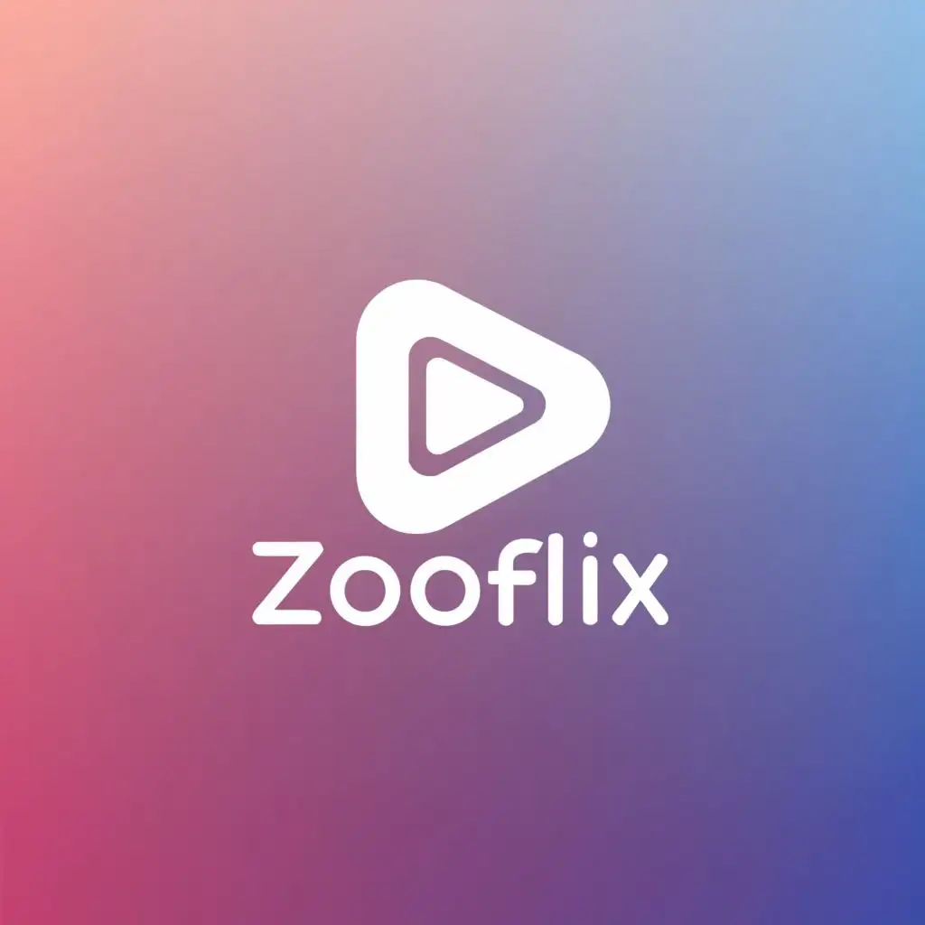 a logo design, with the text 'Zooflix', main symbol:video, Moderate, to be used in Internet industry, only pink background, just pink and white, no blue