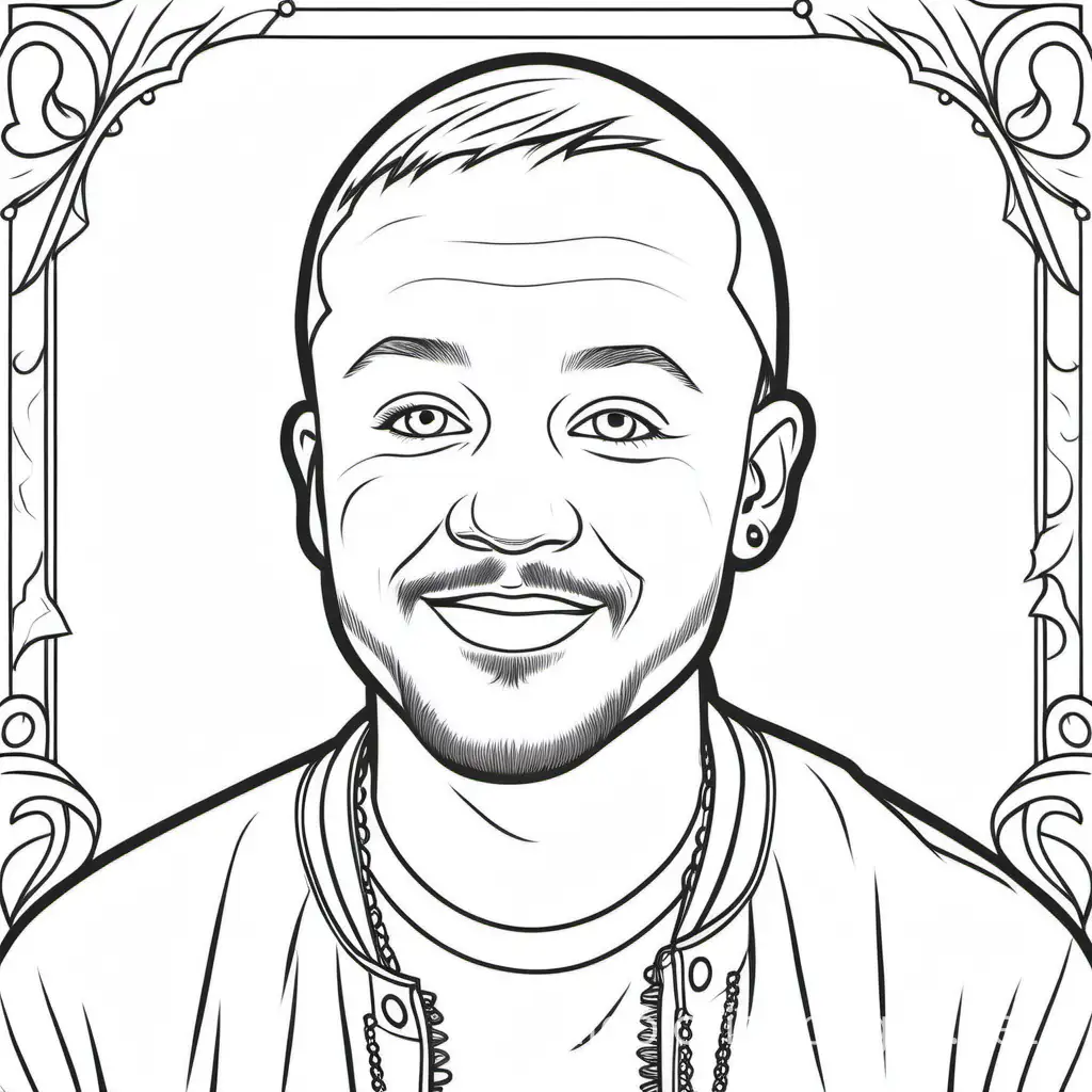 Mac lethal, Coloring Page, black and white, line art, white background, Simplicity, Ample White Space. The background of the coloring page is plain white to make it easy for young children to color within the lines. The outlines of all the subjects are easy to distinguish, making it simple for kids to color without too much difficulty
