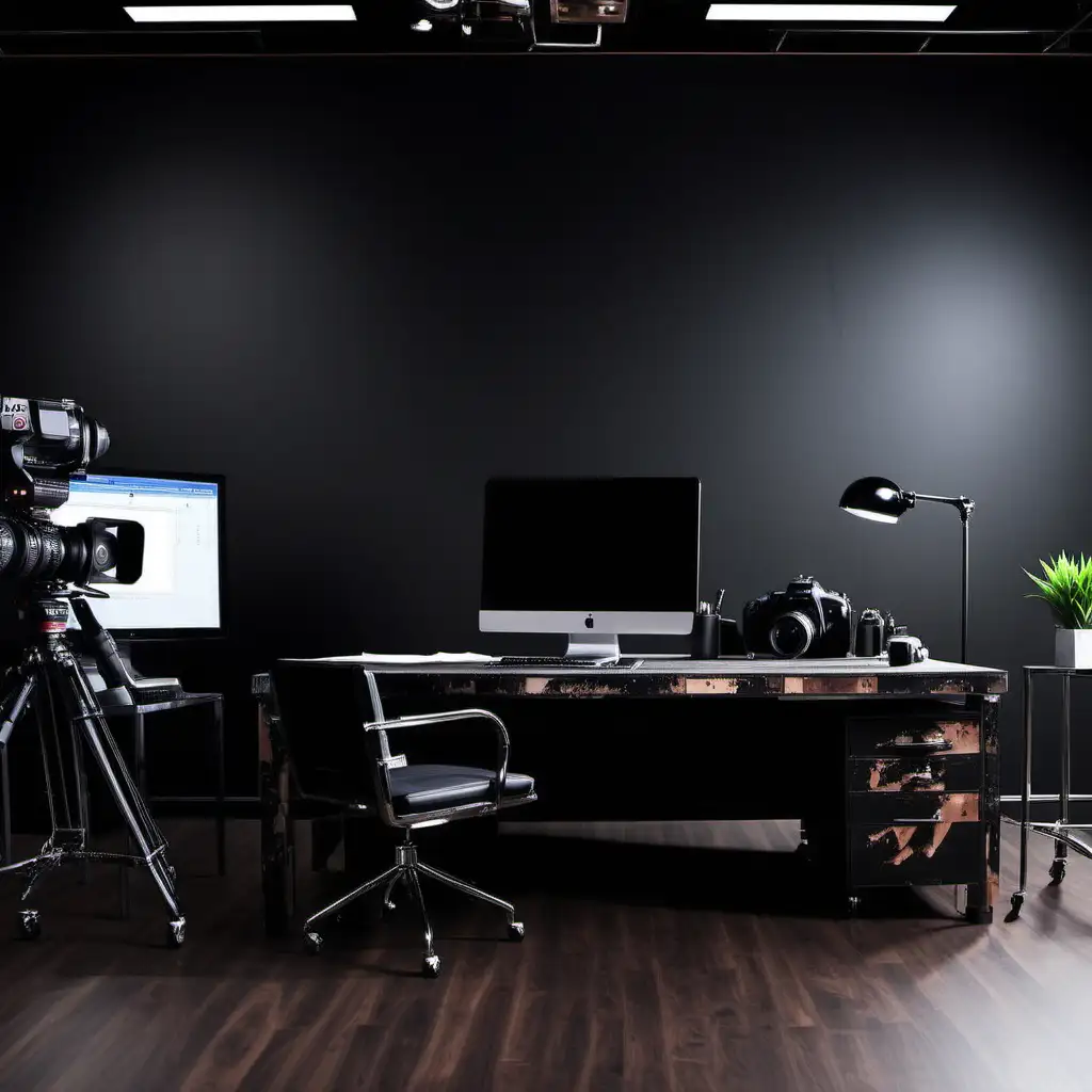 Create a edgy office space background that a videographer would use
