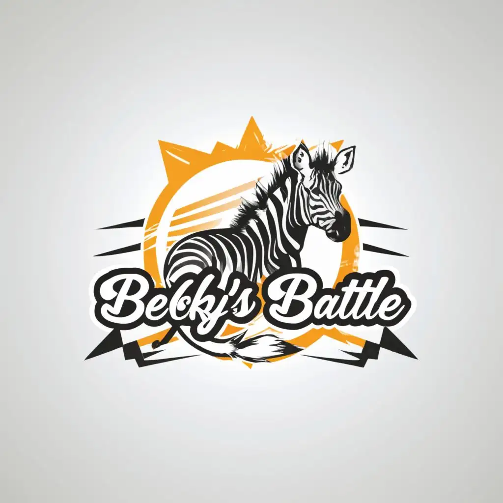 a logo design,with the text "Becky's Battle", main symbol:Zebra,Moderate,be used in Home Family industry,clear background