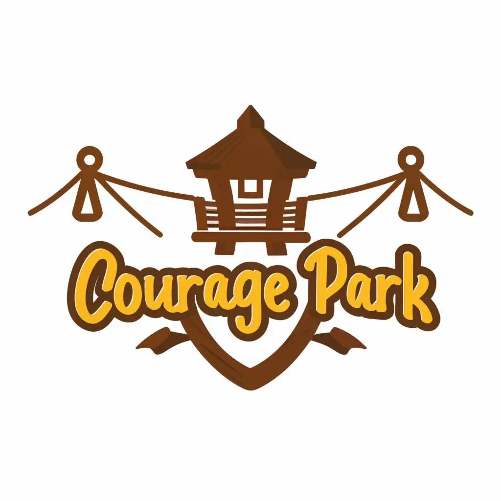 logo, Rope Park, without background, with the text "Courage Park", typography, be used in Entertainment industry