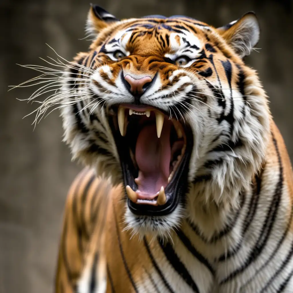 Majestic Roaring Tiger in Enchanting Wilderness