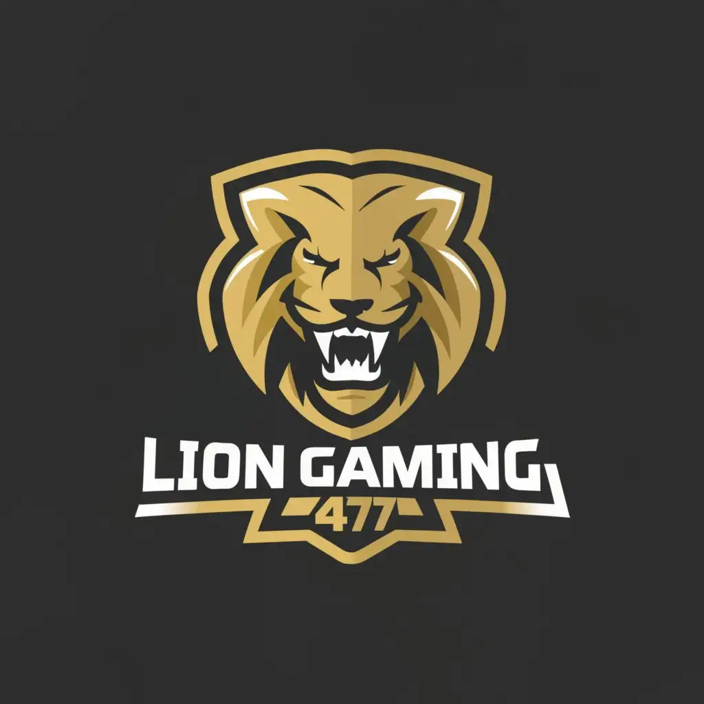 a logo design,with the text "Liongaming477", main symbol:gaming,Moderate,clear background