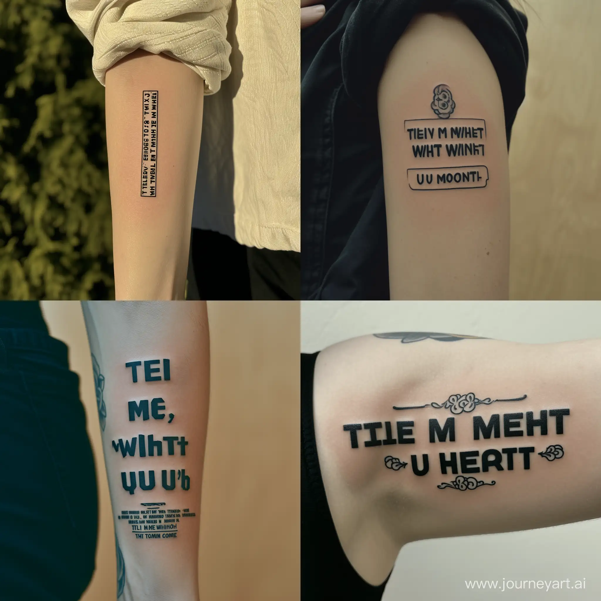 Напиши эстетичным шрифтом фразу для татуировки: tell me what u wont to hear