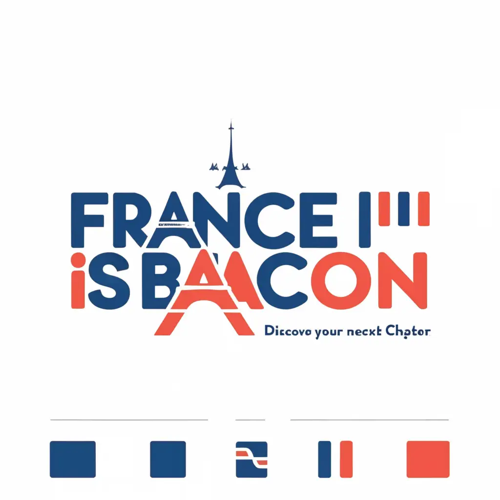 a logo design,with the text "FranceIsBacon", no dot,text 'Discover Your Next Chapter'main symbol:FranceIsBancon,Discover Your Next Chapter,simple,to be used in education industry,clear background