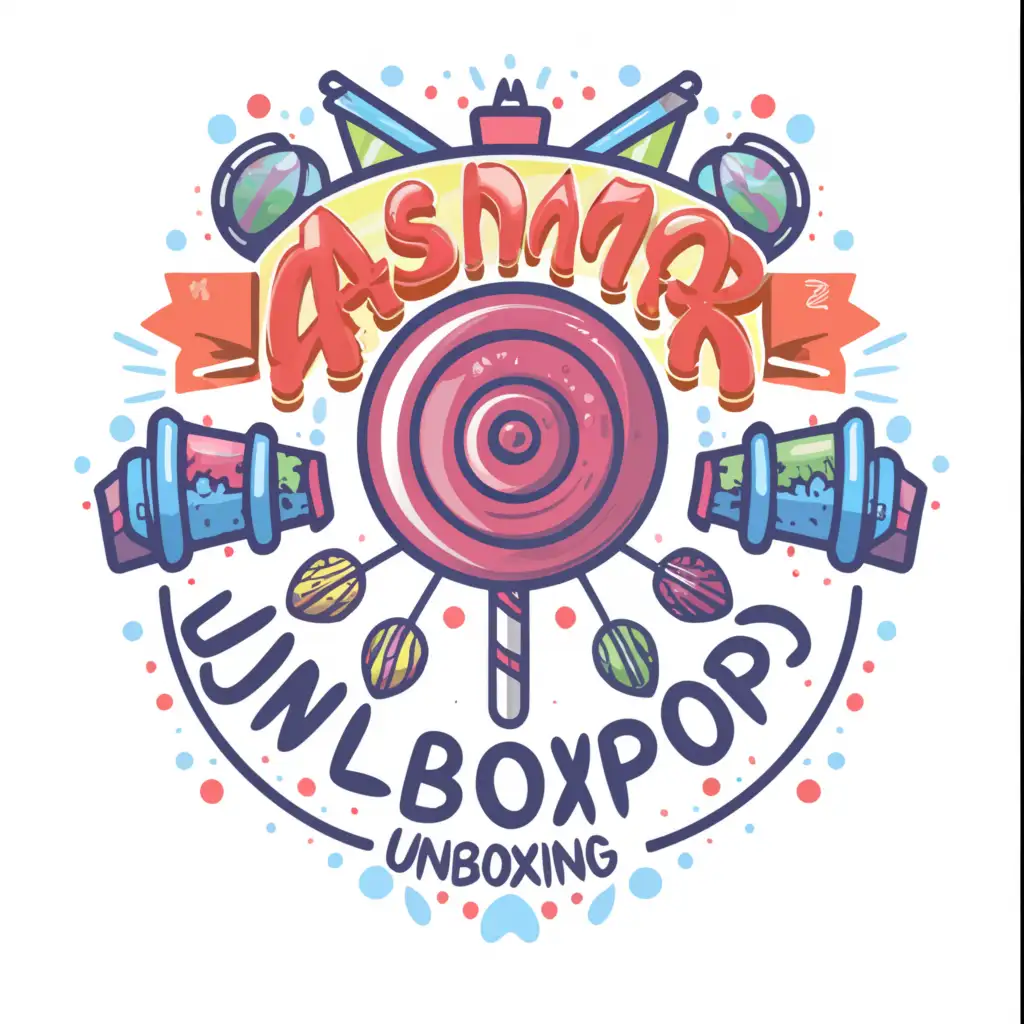 a logo design,with the text "asmr lollipop", main symbol:Microphone
lollipop
Satisfying
Unboxing 
Candy 
,Moderate,clear background
