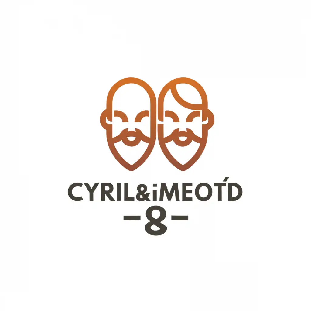 a logo design, with the text 'Cyril & Metod', main symbol:two beard men, Moderate, be used in Religious industry, clear background