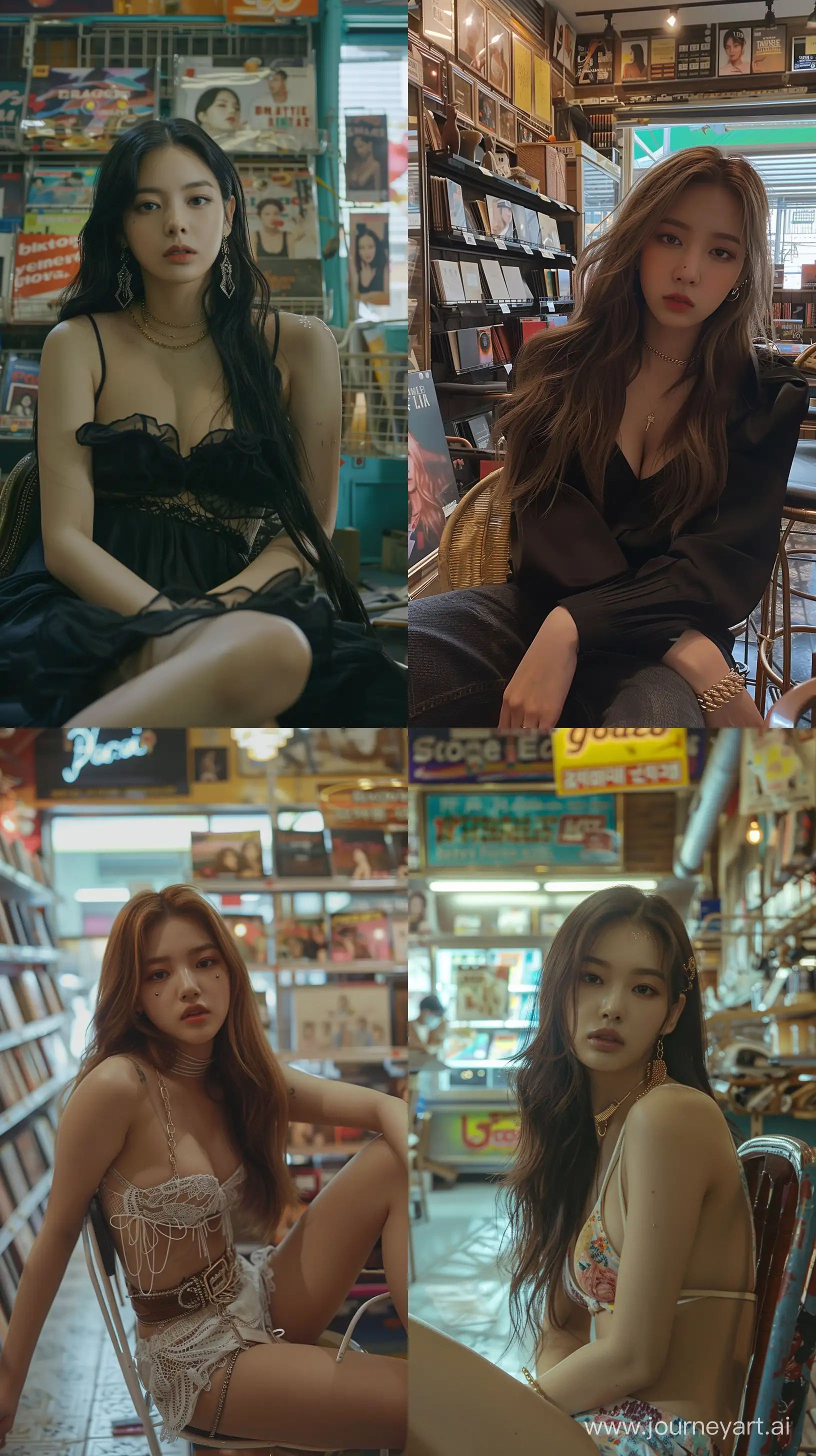 Jennie-from-BLACKPINK-Sitting-BareFaced-in-Album-Store