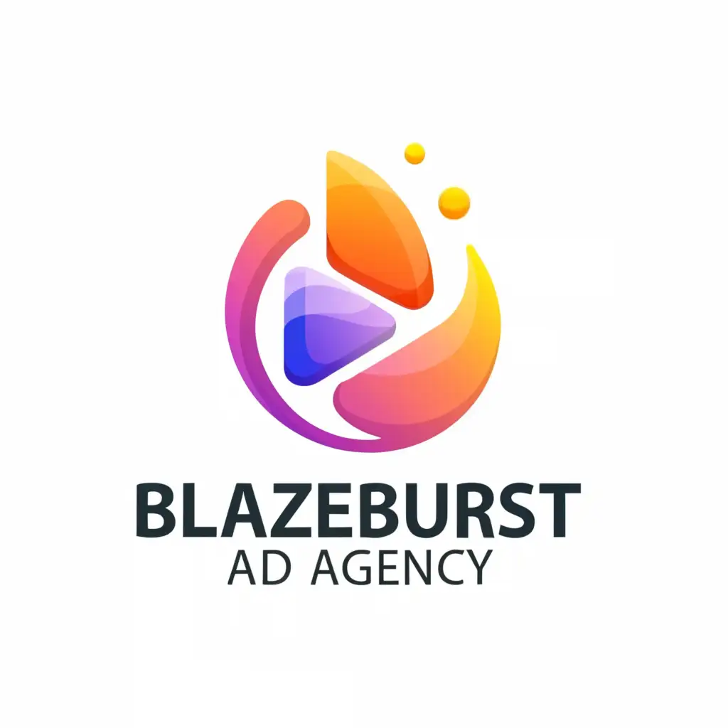 a logo design,with the text "BlazeBurst Ad Agency", main symbol:With video icon and blaze icon and nail services icon with clear background,Moderate,be used in Beauty Spa industry,clear background