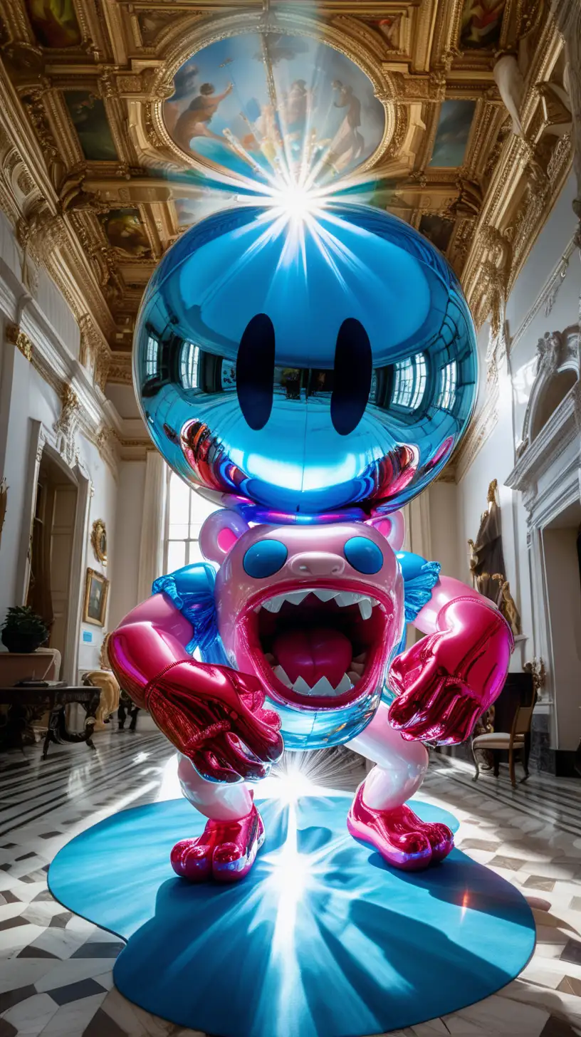 Epic Horror Art with Dramatic Lens Flare Eroded Funny Scene by Jeff Koons