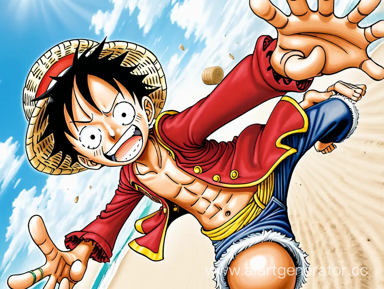 Dynamic-Monkey-D-Luffy-Somersaulting-Action