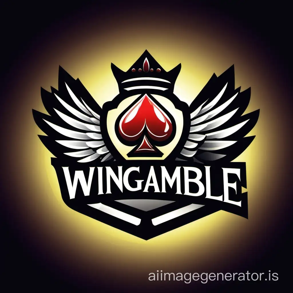 WinGamble logo, casino, poker, betting, dark background, gaming