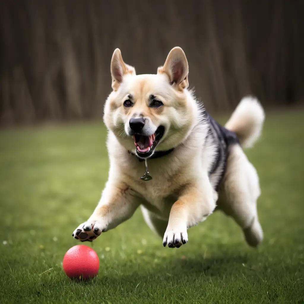 Playful Shepherd Dog Enjoying Outdoor Activities