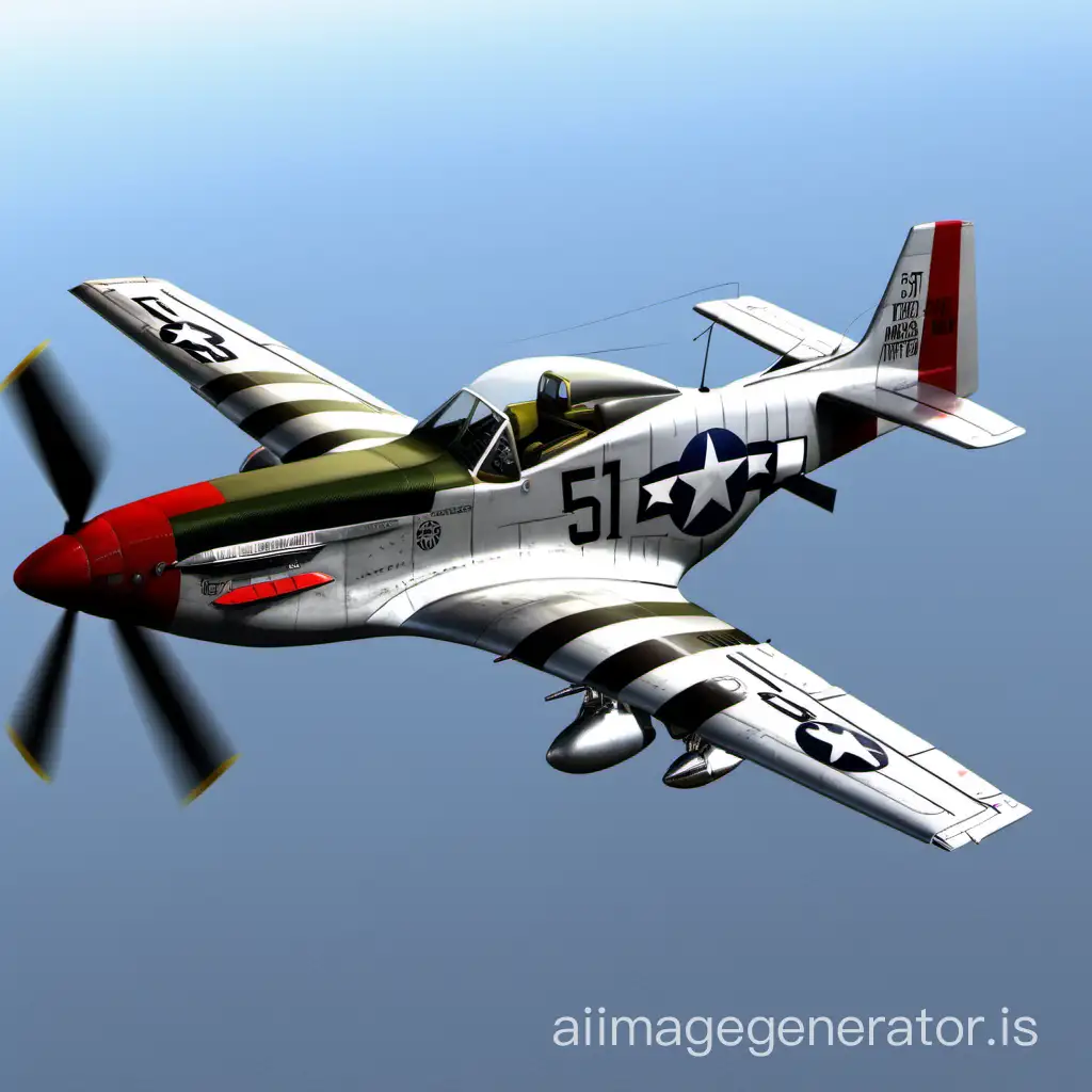 Vintage-P51-Mustang-Fighter-Plane-in-Flight