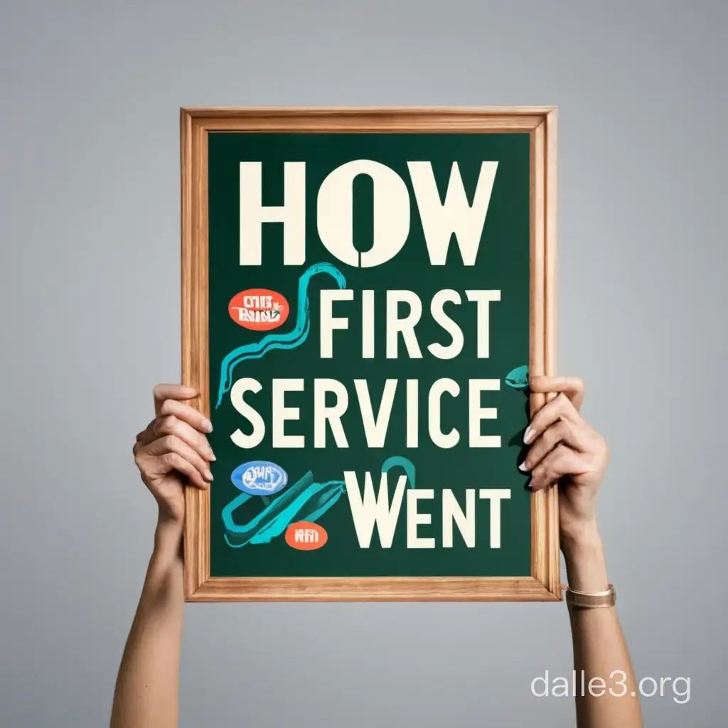 " How first Service went" poster 