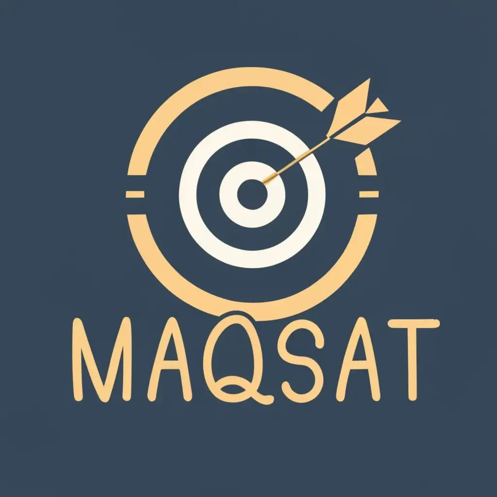 logo, Purpose, target, with the text "MAQSAT", typography, be used in Education industry