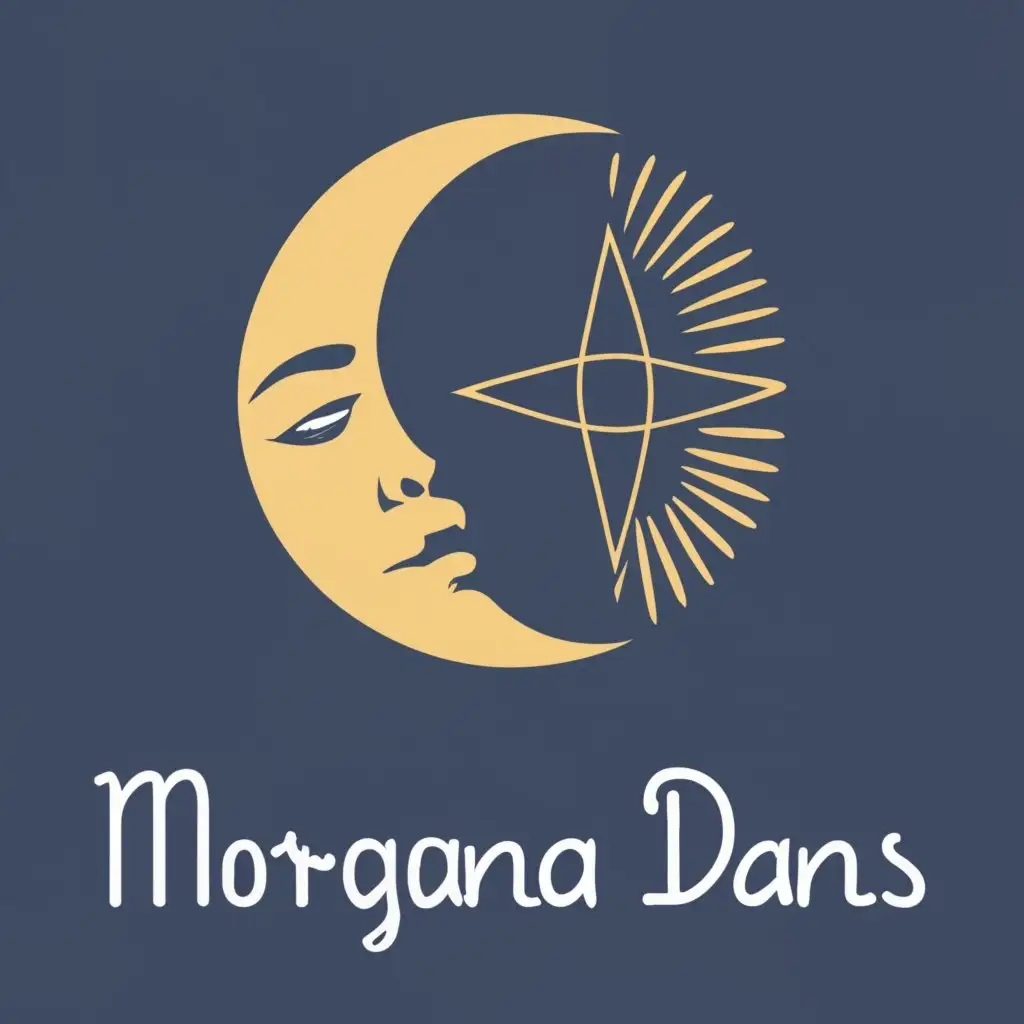logo, Half-moon, pentagram, with the text "Morgana Dans", typography, be used in Religious industry