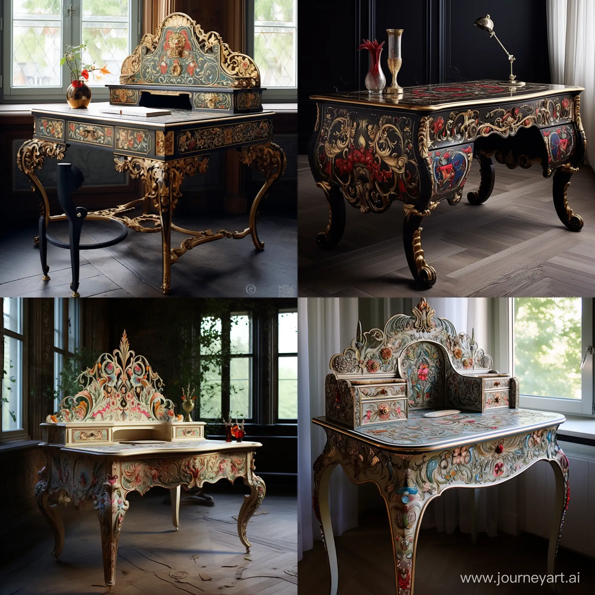 Luxurious-Baroque-Embroidered-Desk