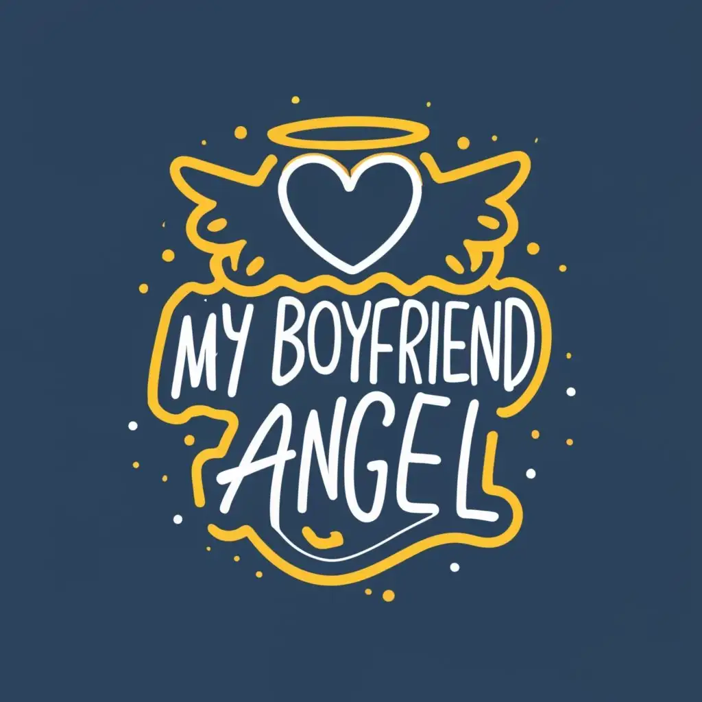logo, love, with the text "My boyfriend angel", typography