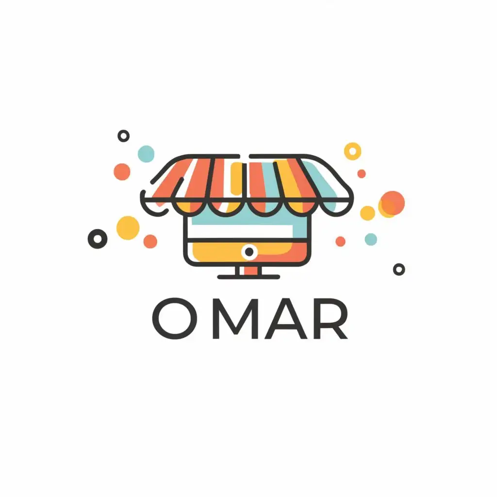 logo, ONLINE SHOP, with the text "OMAR", typography, be used in Technology industry
