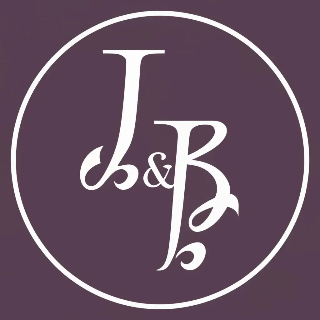logo, two characters, "J" and "B", same size, classic, heritage, gothic style, with the text "J & B", typography