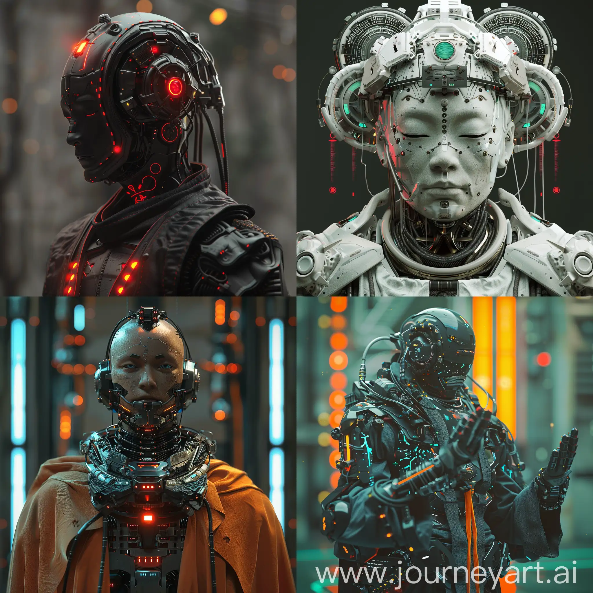 Futuristic Bodhidharma, ultra-modern cybernetics, ultramodern cybernetics, Horrible style,octane render
