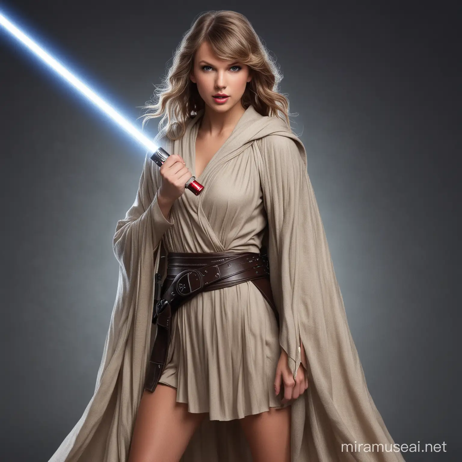 Taylor Swift as Jedi Knight in Star Wars Inspired Scene