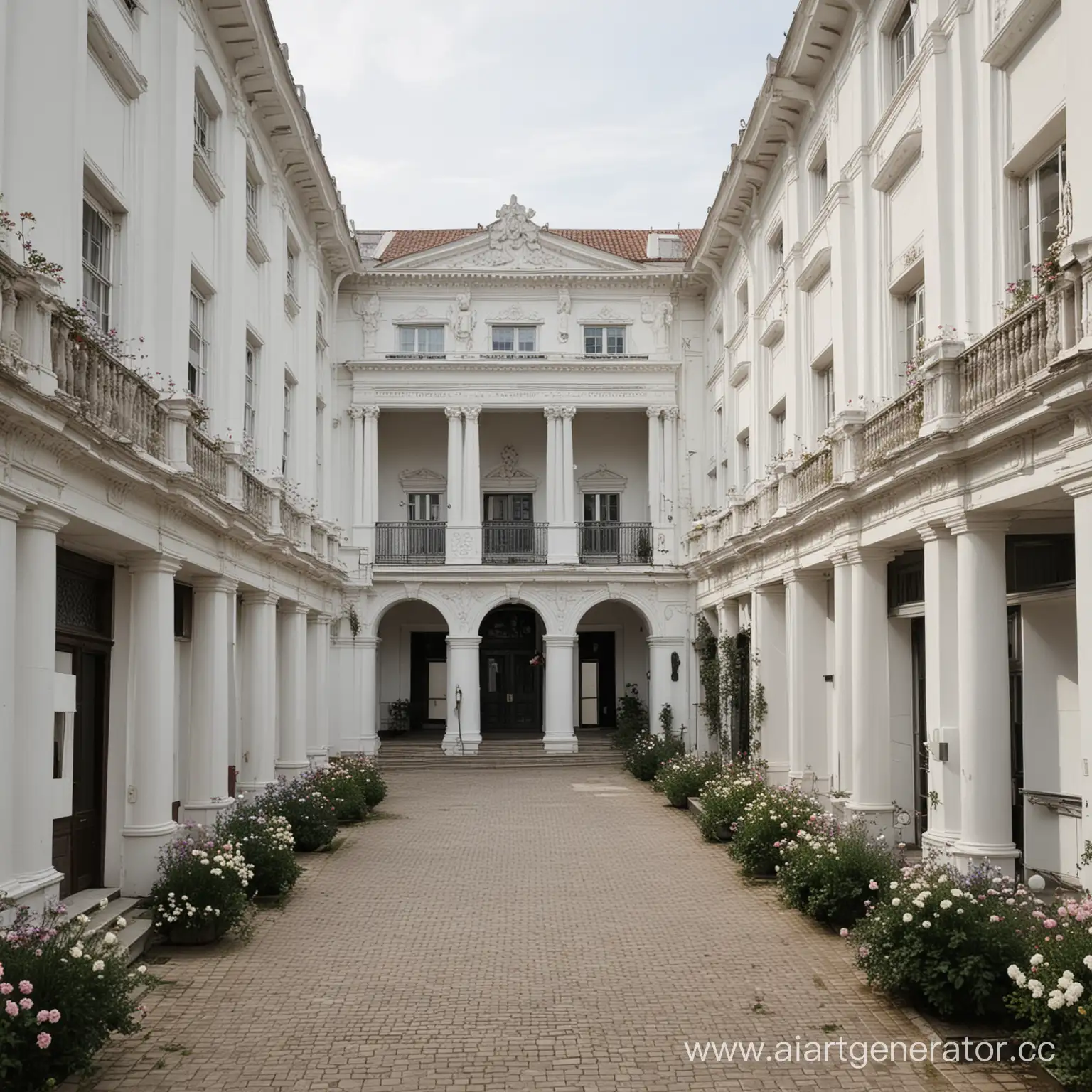 Theatrical-School-Building-with-Elegant-Garden-Surroundings