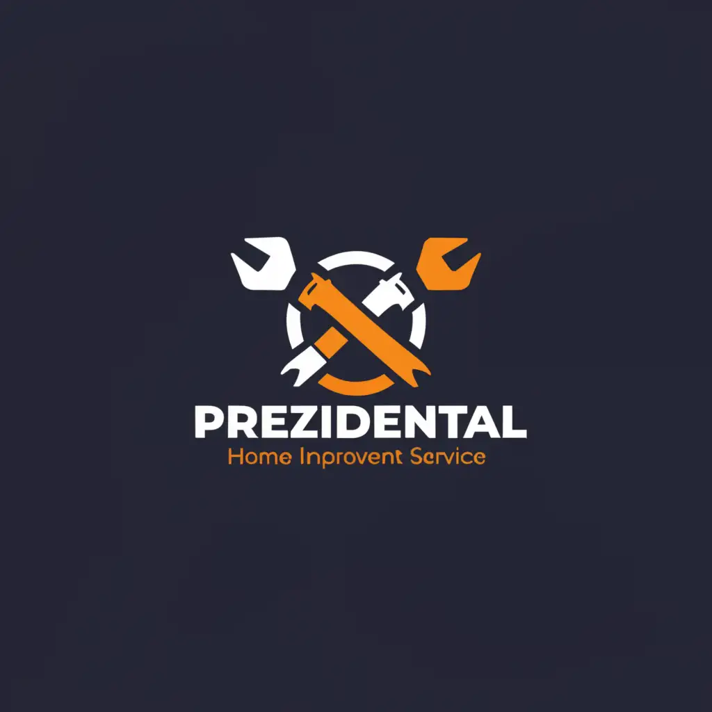 a logo design,with the text "Prezidental Home Improvement Service", main symbol:arm and wrench,Moderate,be used in Construction industry,clear background