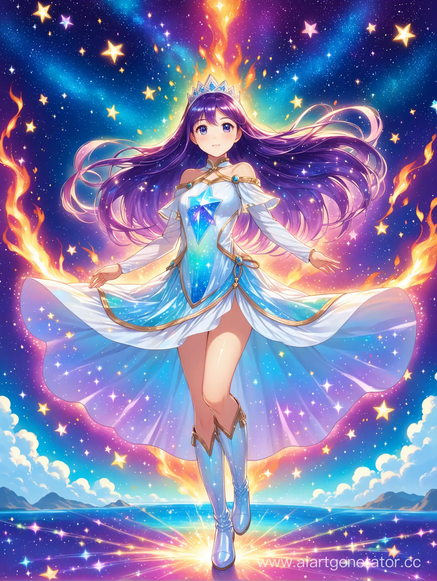 Star-Princess-in-Shimmering-Purple-Hair-and-CrystalAdorned-Tunic