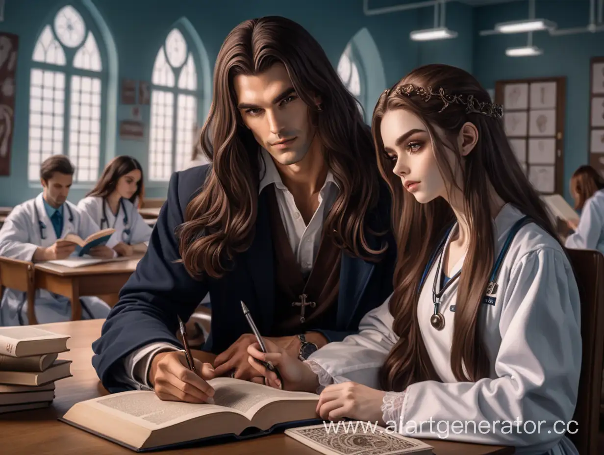 Elegant-Gothic-Anatomy-Study-LongHaired-Man-and-Girl-in-Medical-Gowns