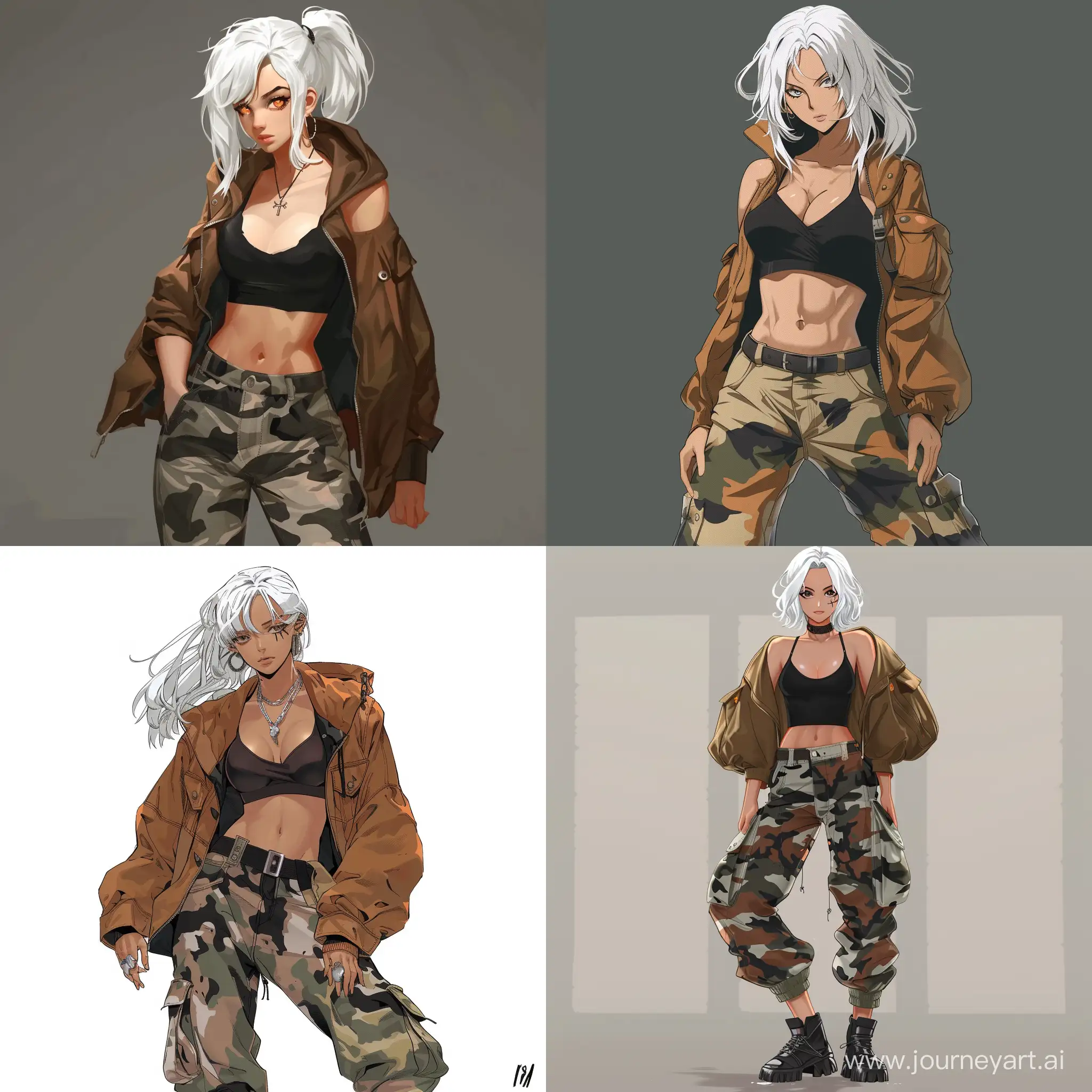 Stylish-Girl-in-Camouflage-Pants-and-One-PieceInspired-Outfit