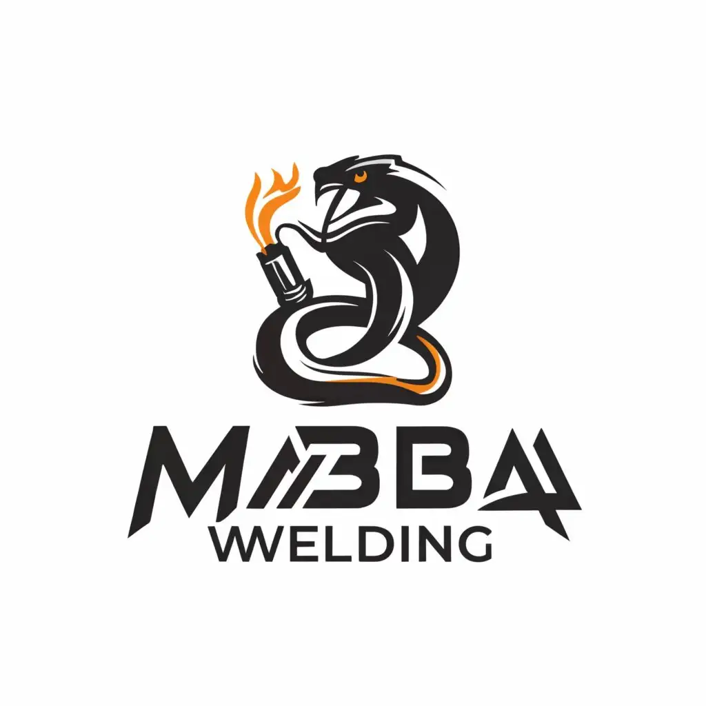 a logo design,with the text "Mamba Welding", main symbol:Welder and snake together,complex,be used in Technology industry,clear background