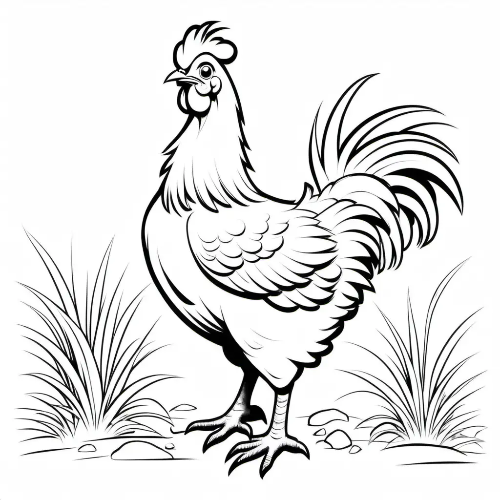 Australian Chicken Coloring Book Stencil for Kids