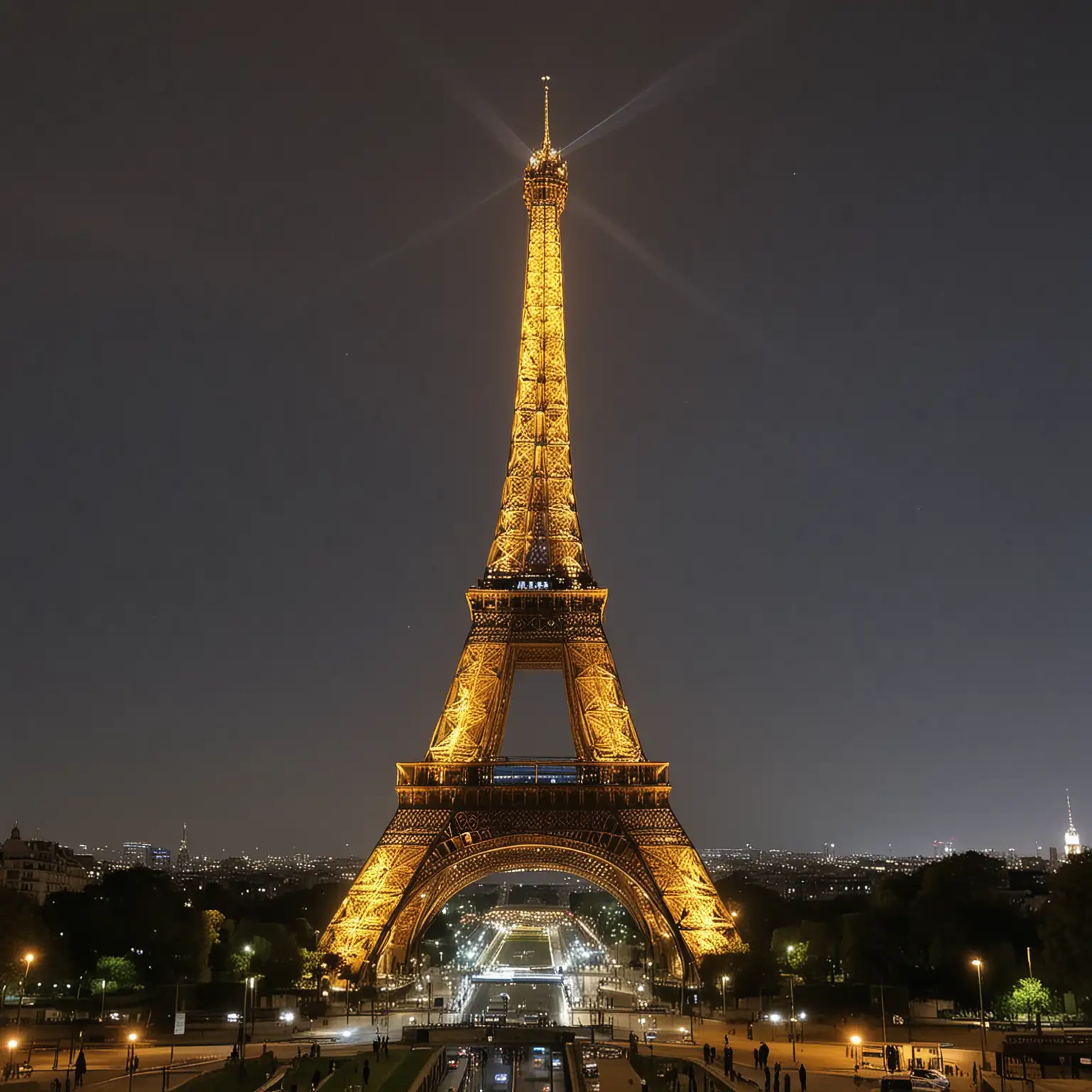 Luminous Eiffel Tower at Night