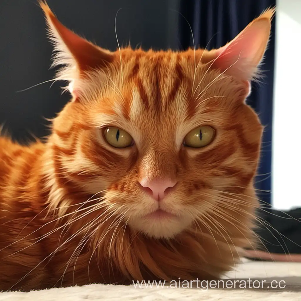 Adorable-Ginger-Cat-Posing-in-Sunlit-Garden