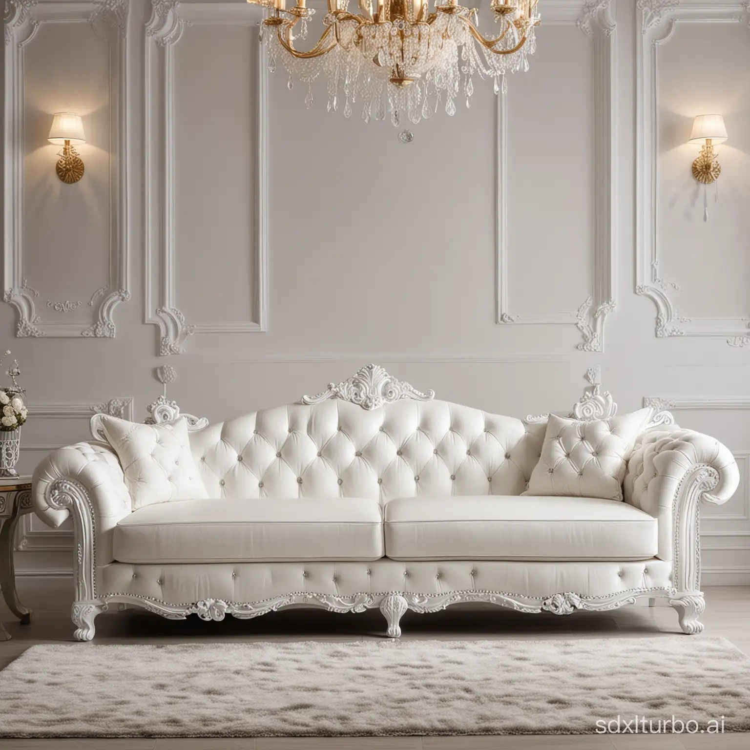 Sofa luxury royal white