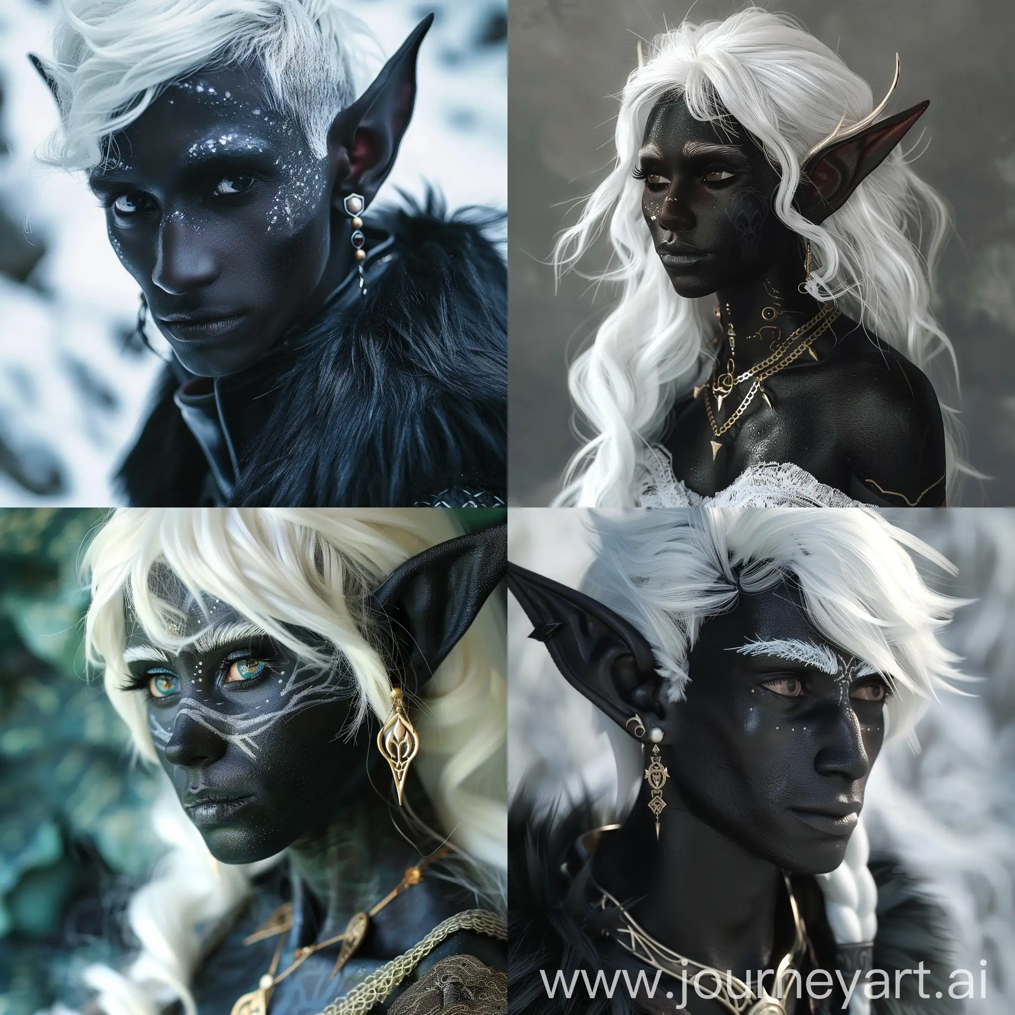 Mystical-Black-Elf-with-Elegant-White-Hair-Portrait