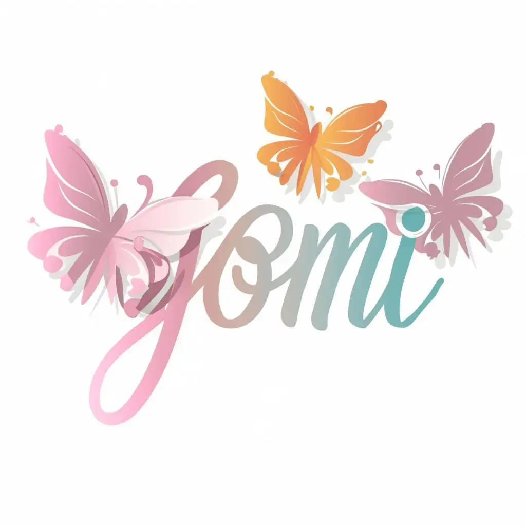 logo, Pastel butterflies, with the text "YONI", typography, be used in Retail industry