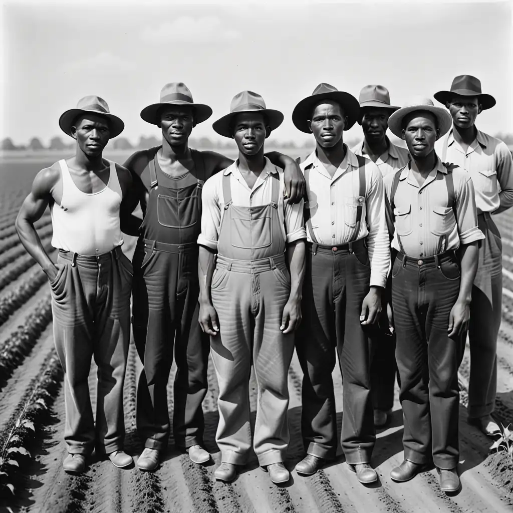 1931 AfricanAmerican Farmers Working Together in the Fields