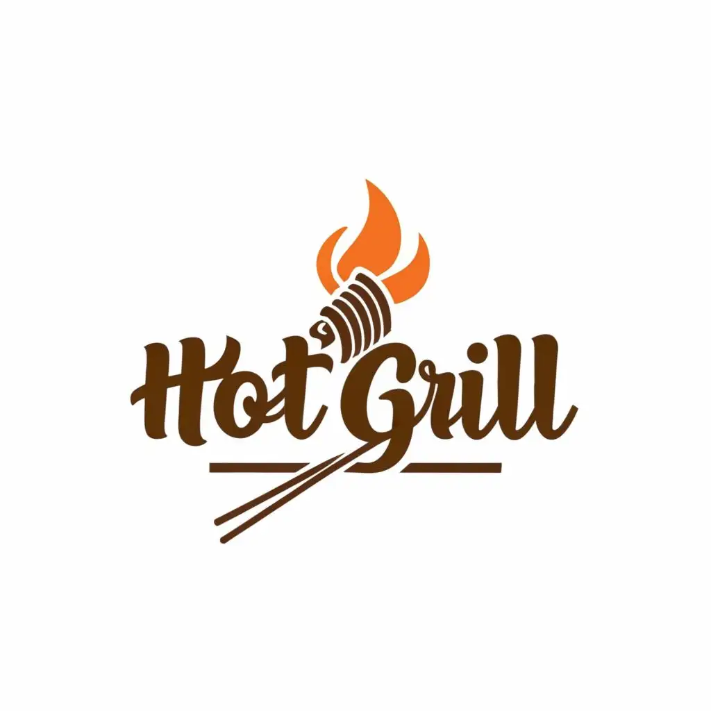 logo, flame shashlik, with the text "HotGrill", typography, be used in Restaurant industry