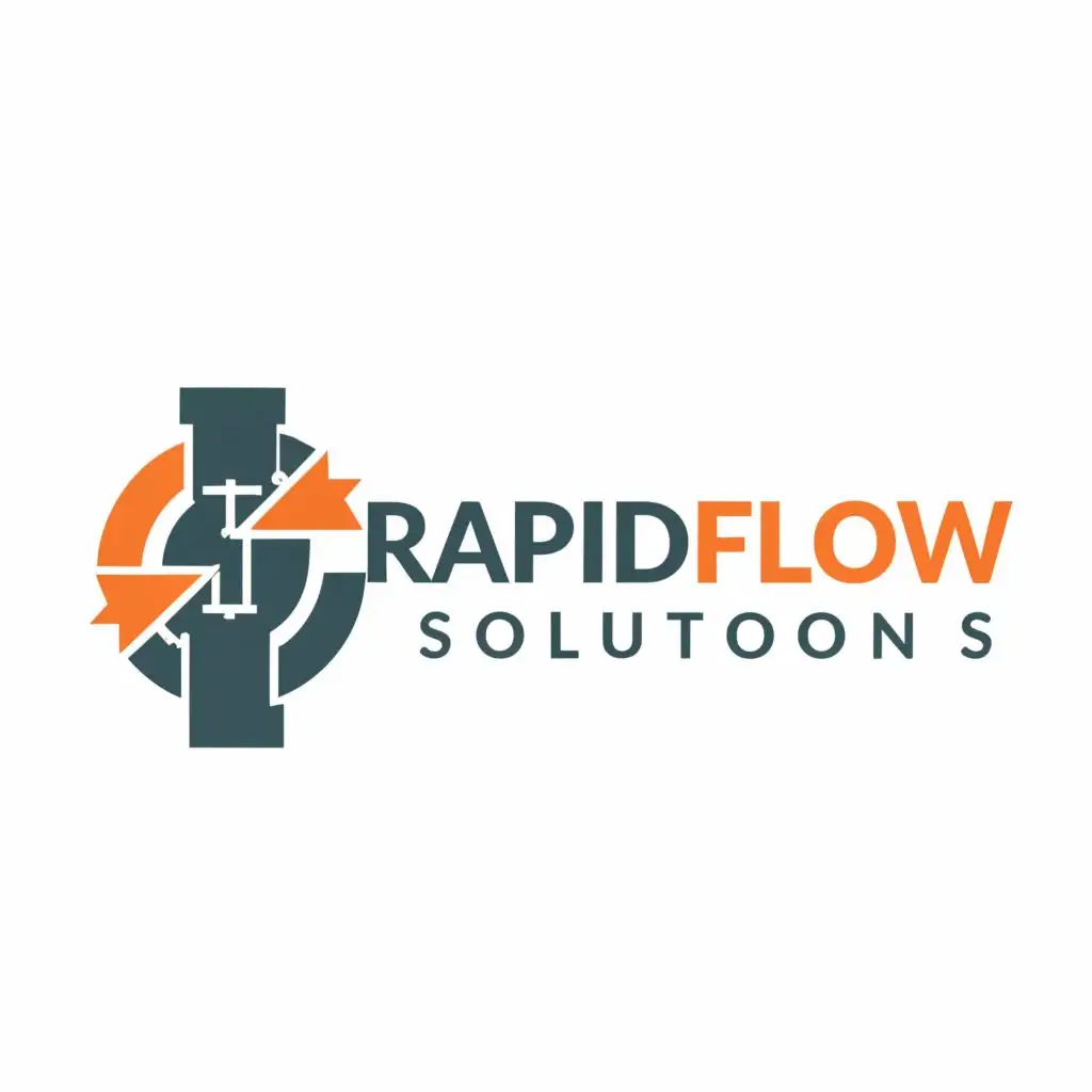 logo, rapidflowsolutions, with the text "rapidflowsolutions", typography, be used in Construction industry