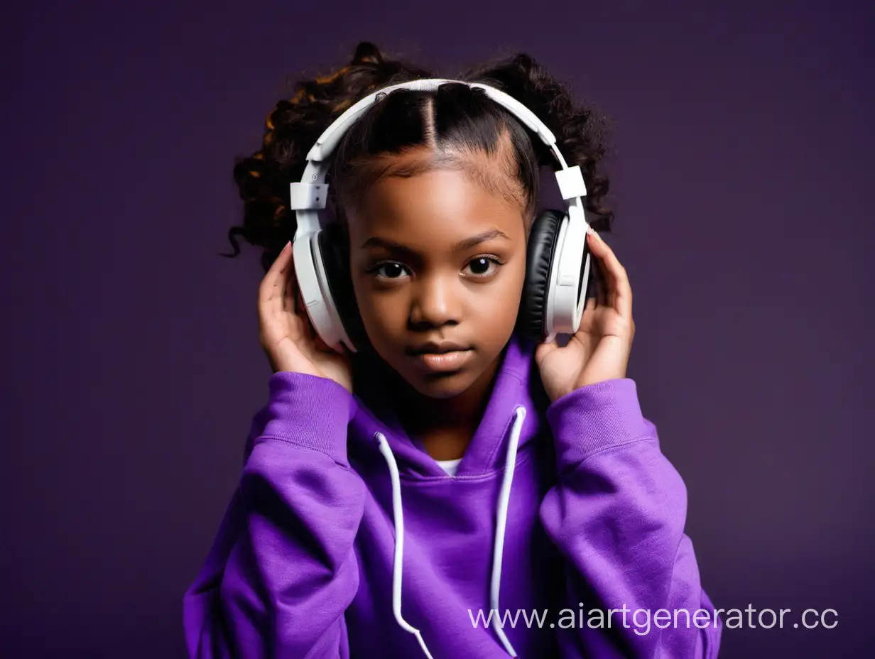 AfricanAmerican-Girl-in-Purple-Hoodie-and-Headphones-Vibrant-Portrait-Session