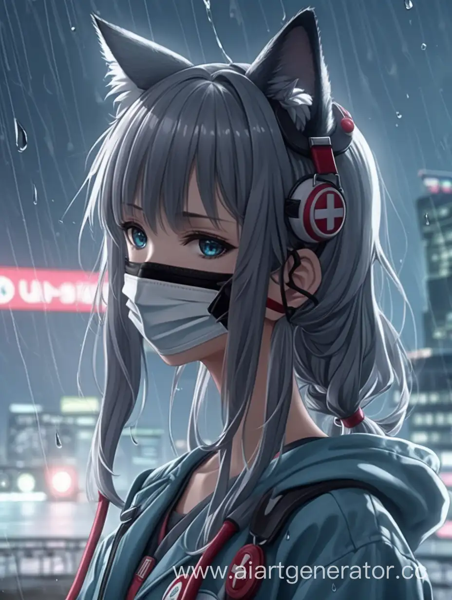 Enchanting-Anime-Medic-Girl-with-Cat-Ears-in-Rainy-Ambiance