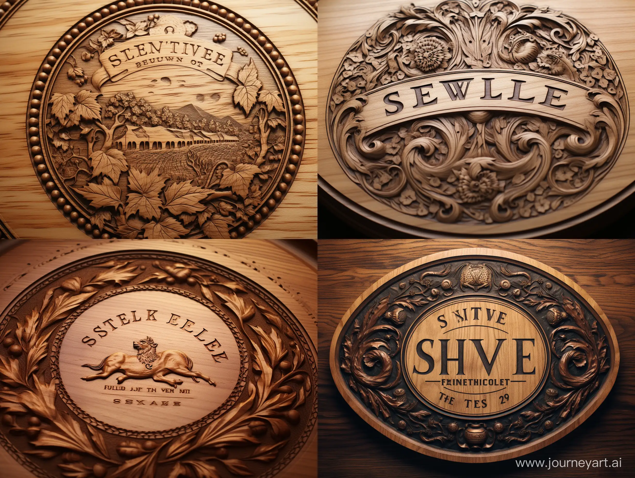 «STEEVE & FOLK» wooden engraved logo realist
