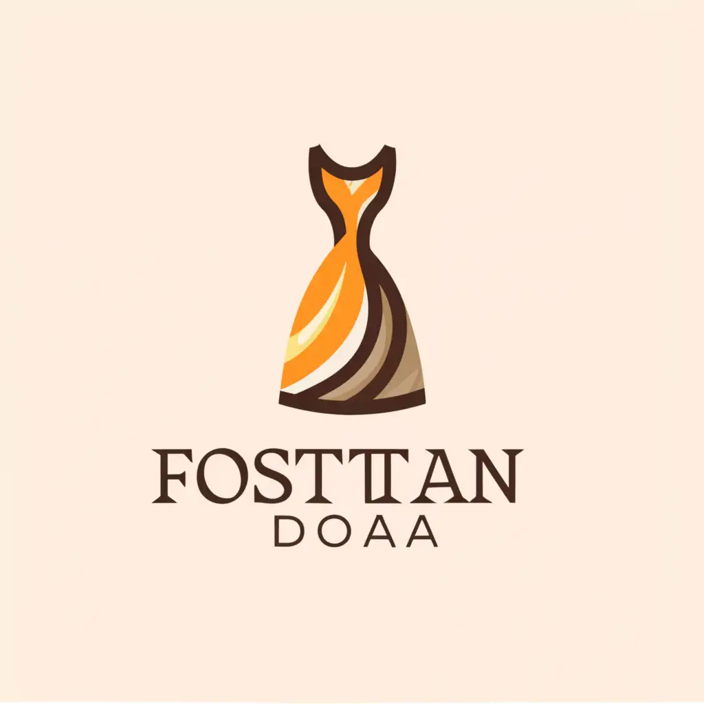 a logo design,with the text "Fostan Doaa", main symbol:Dresses ,Moderate,clear background