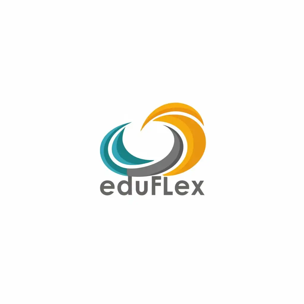 a logo design,with the text "EduFlex", main symbol:A logo featuring an abstract representation of flexibility, such as a dynamic swoosh or a stylized "E" in motion.,Minimalistic,clear background
