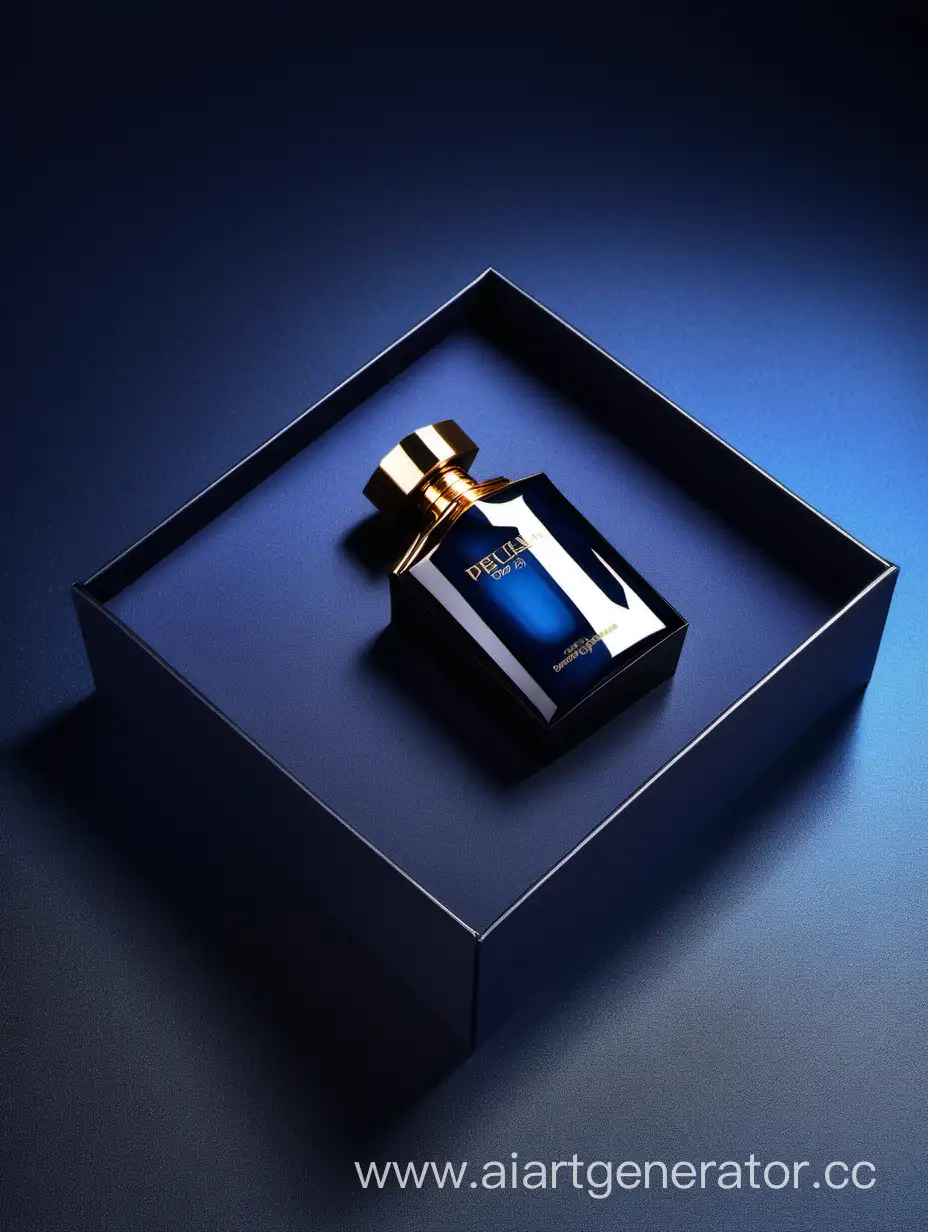 generate good photos of men's perfumes one box should be the largest, then descending and the last the smallest blue, black and golden